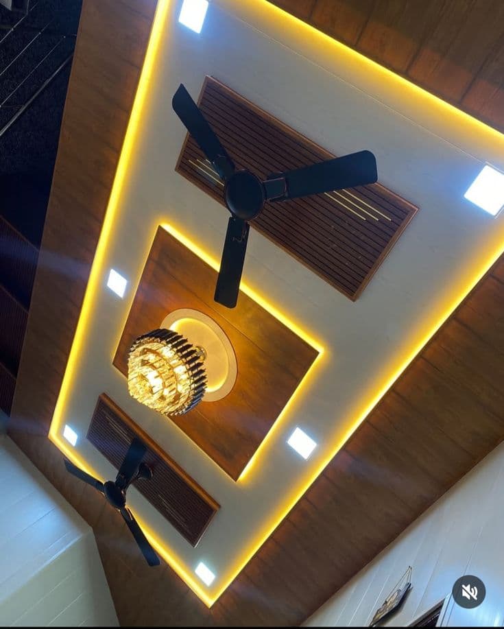 Grand Wooden Finish PVC Ceiling Design with Premium Louvers